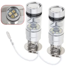 

Led Car Lamps 2pcs H3 Led Fog Light 100w Super Bright Chips Car Driving Bulb 12/24v White Car Lights Auto Lighting Auto Parts