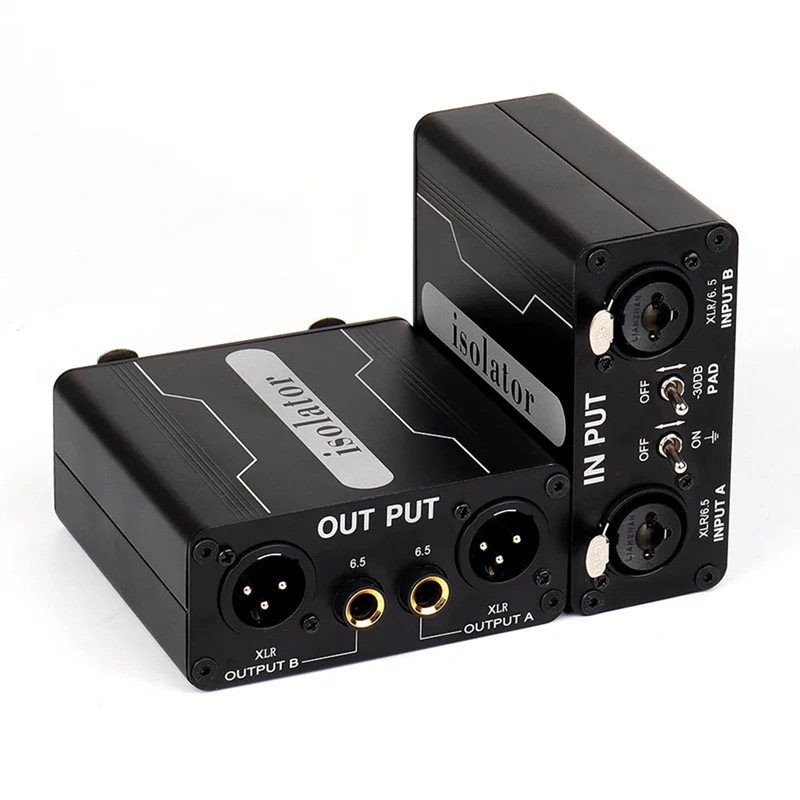 GX200 Audio Isolator Dual-Channel 6.5 XLR Mixer Audio Isolator Current Sound Noise Mixer Microphone Common Ground Filter Rare