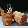 Handmade Pen Holder Hand Woven Wood Vine Rattan Stationery Container Storage Box Organizer Office School Desk Accessories Decor 1