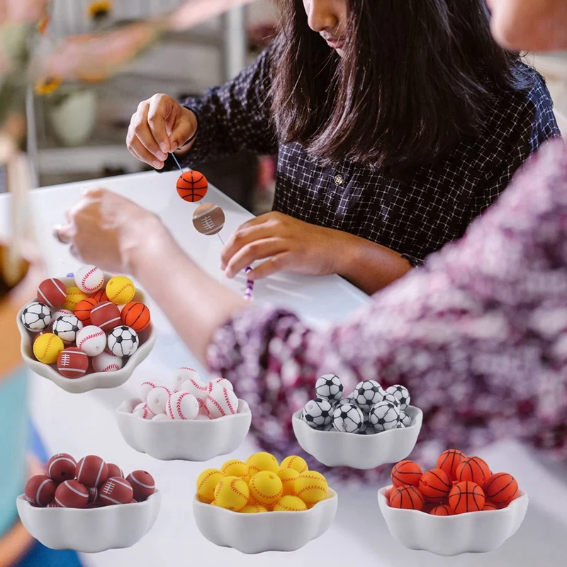 DIY Beading Kit Silicone Beads 60Pcs 15Mm Silicone Beads Bulk With String Making Jewelry Necklace Bracelet DIY Crafts For Pen