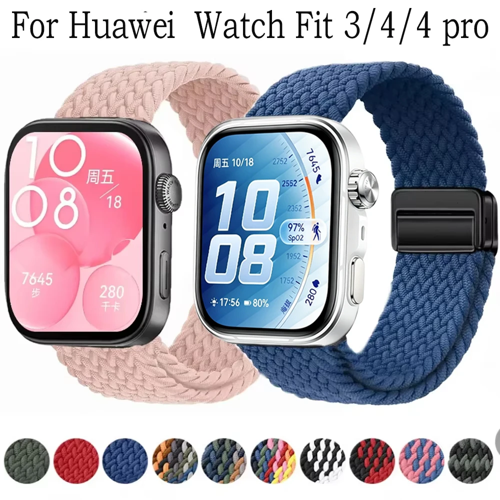 Breathable Magnetic Adjustable Woven Nylon Watch Strap Replacement Band