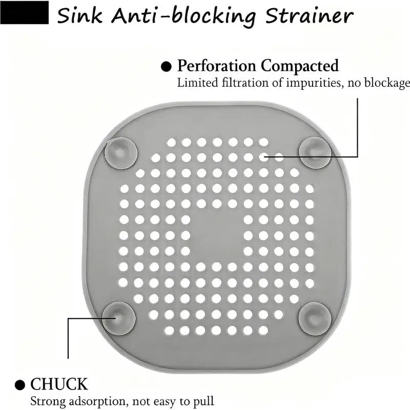 Hair Catcher Filter Sink Anti-blocking Strainer Kitchen Bathroom Bathtub Shower Sewer Filters Floor Silicone Stopper Covers