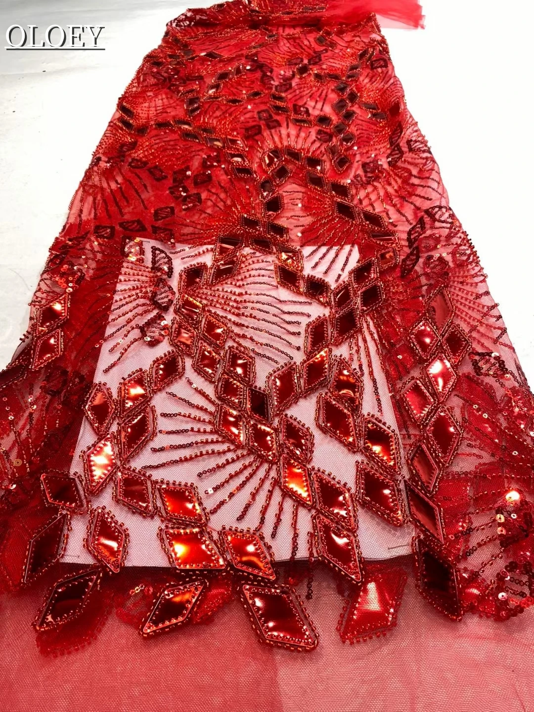 

Fashion High Quality Luxury French Embroidery Groom Lace Fabric African Nigerian With Sequins Fabric For Wedding Dress