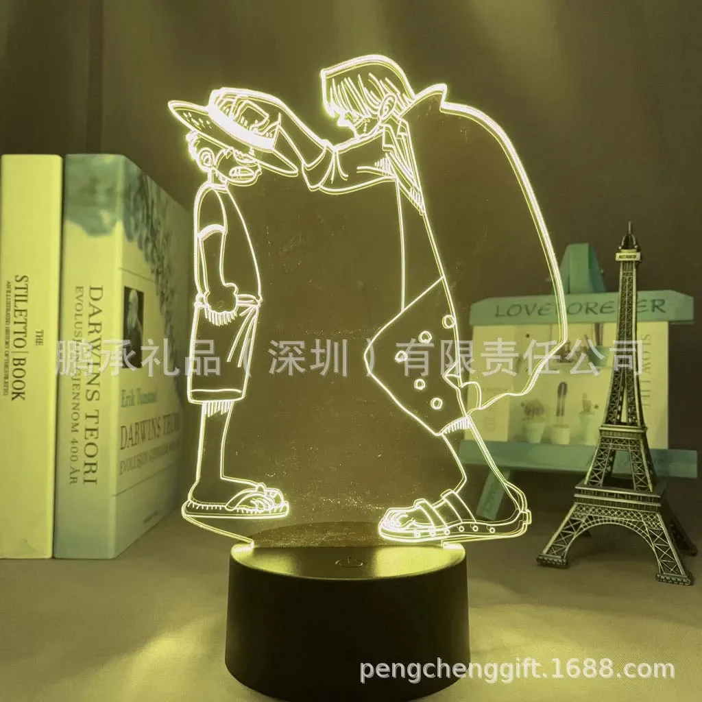 

One Piece Zoro Luffy Nami Anime Night Lights Action Figure 3D LED Akakami No Shankusu Toys Usopp Sanji Chopper Hancock Xmas Gift