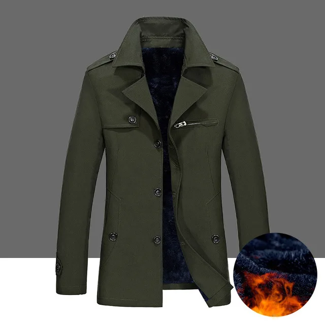 Autumn and Winter Trench Men's X-Long Jackets Casual Long Coat Men's Winter Plus Velvet Fashion Windbreaker 8XL