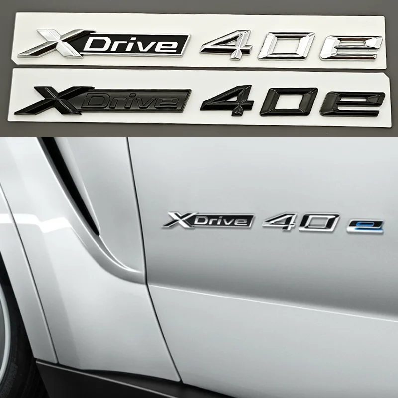 3D ABS 자동차 레터 로고 XDrive 40e 45e 배지 리어 트렁크 엠블럼 사이드 펜더 스티커 BMW X5 F15 G05 테일 외장 액세서리