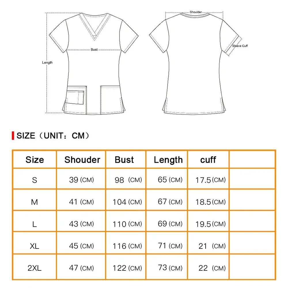 100% Cotton Printing Nurse Medical Operating Room Doctor Nursing Uniform Cleaning Protective Clothing Tops Scrubs Short-sleeved medical scrubs