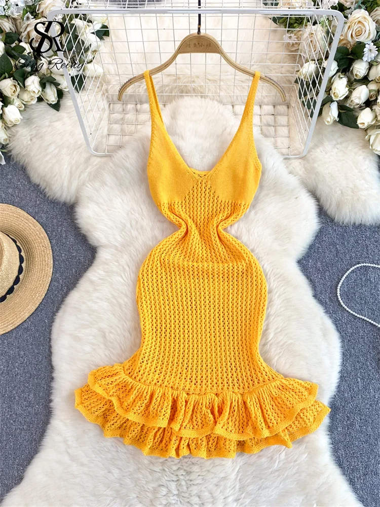 Cubrecorpiño De Verano Para Mujer - Tejido Crochet Ahuecado - Ideal Como Vestido De Playa O Cubierta De Baño - Varios Colores