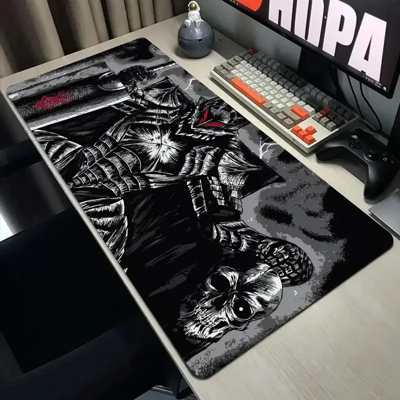 Black White Anime Mouse Pad Guts sword in berserk Gamer Mouse Mat Computer gaming Accessories Keyboard Laptop mouse Desk pad - Image 20