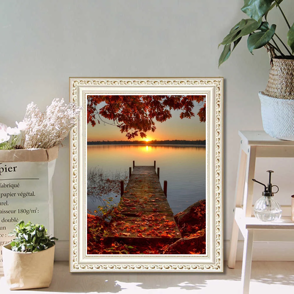 5D Scenery Diamond Painting DIY Landscape Diamond Mosaic Sunset Rhinestone Embroidery Full Drill Cross Stitch Kit Home Decore