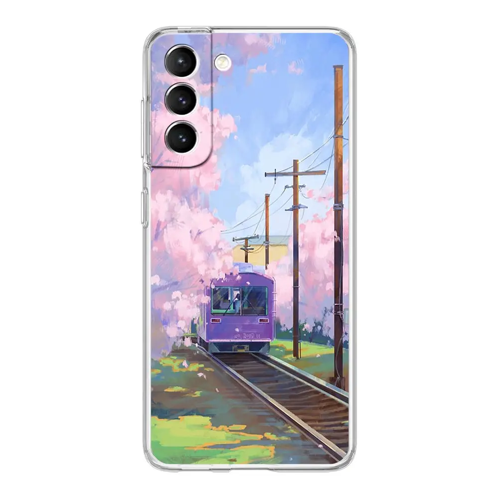Cherry Blossom Mount Fuji Clear Phone Case