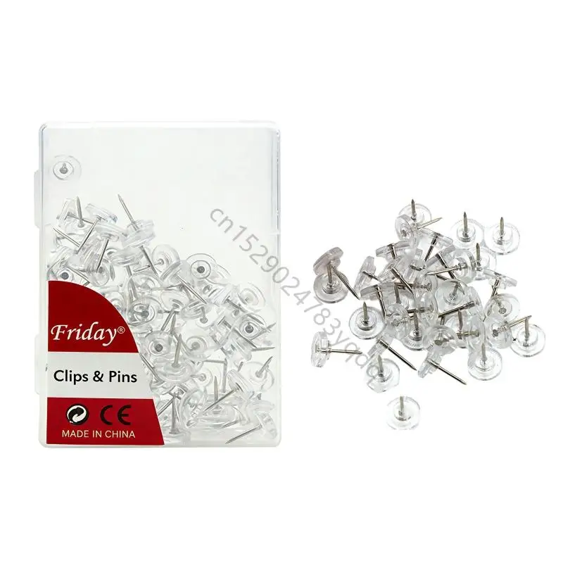 50/100/500Pcs 라운드 플랫 헤드 푸시 핀 공지 보드 압정 핀 코르크 보드 게시판 디스플레이 문서 사진 H7EC