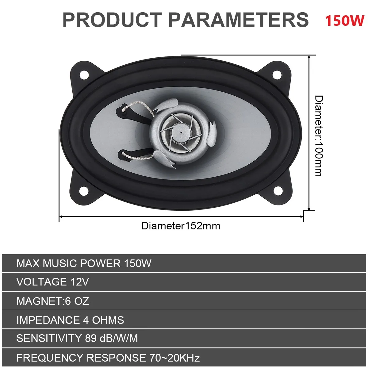 carro alto-falante coaxial de alta fidelidade porta