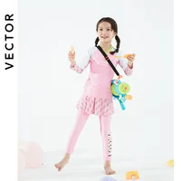 VECTOR 2023 Children's Swimsuit Sunscreen Swimsuit Bikini Breathable Split Suit Summer Beach Long-sleeved Swimsuit Can Be Split 1