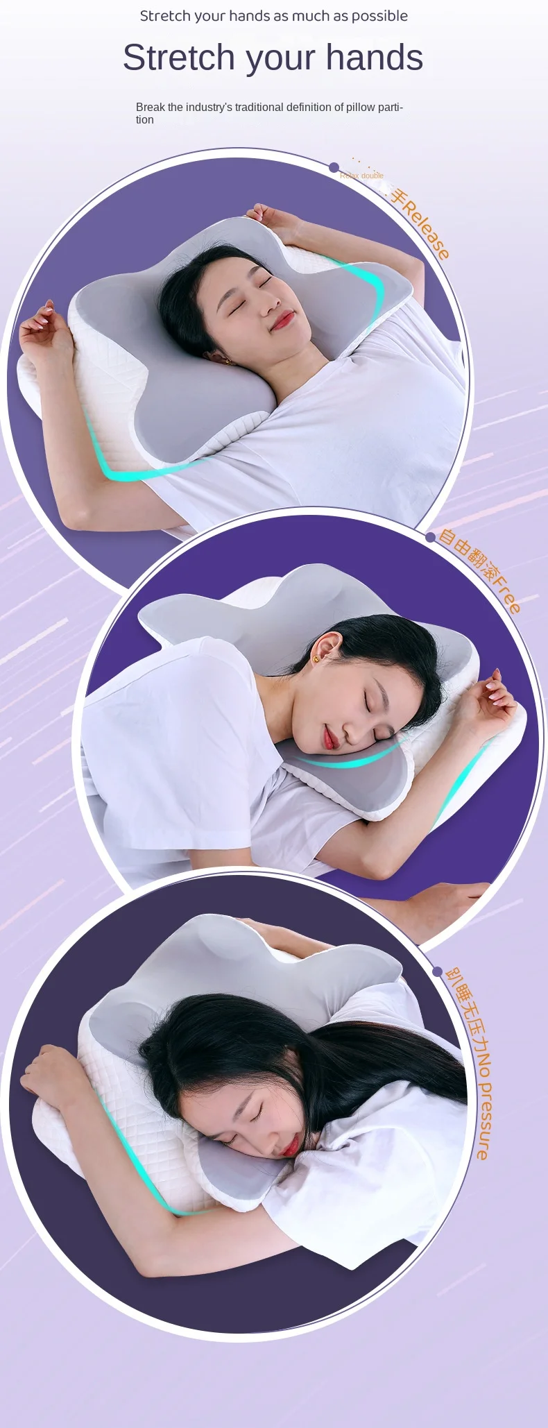 Memory Foam Cervical Pillow for Neck Pain Relief - Anti-Snore Pillow