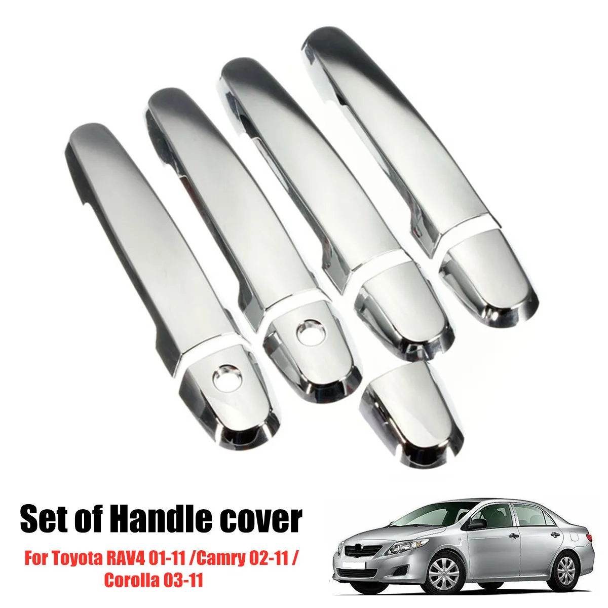 9PCS ABS Chrome Car Door Handle Covers For Toyota Camry for RAV4 for Toyota Yaris for Corolla 2003-2011 Car Exterior Parts