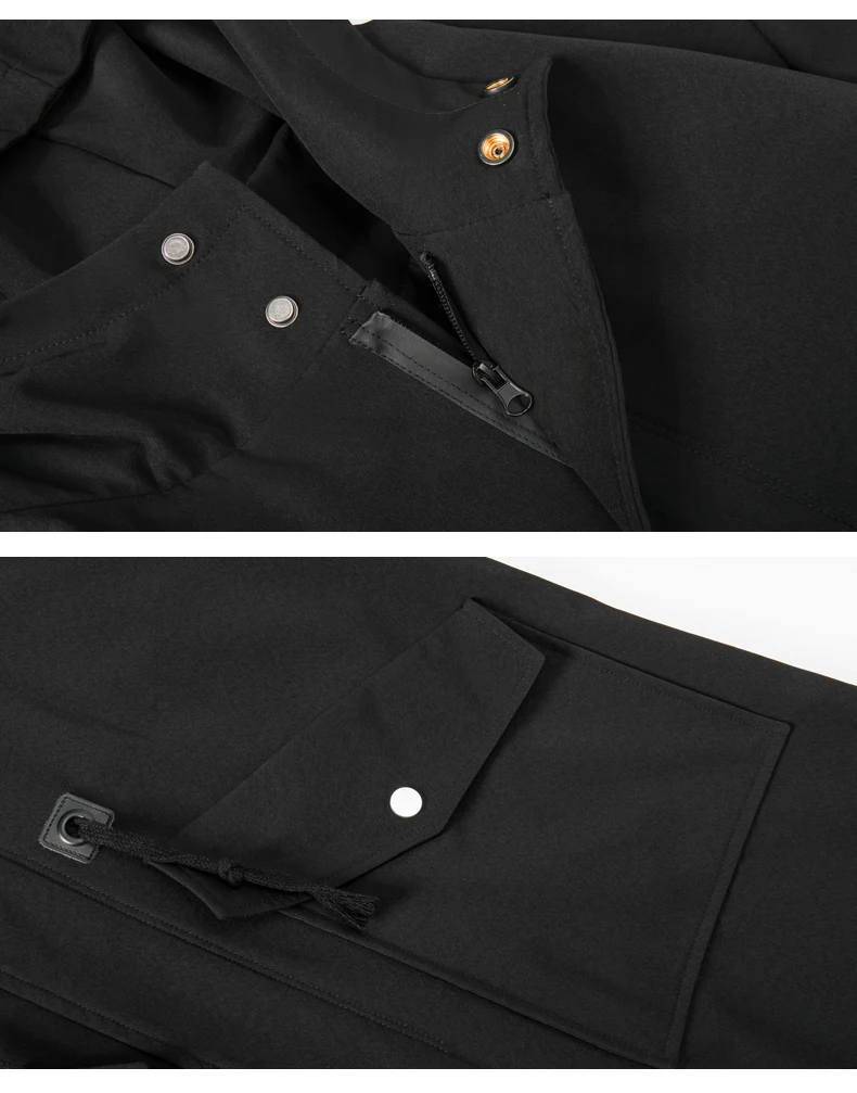 Trench Coat Mens New Fashion Army green Overcoat Men Casual Windbreaker Solid Long Coat Male Autumn Homme Black/Khaki/Army green - 6