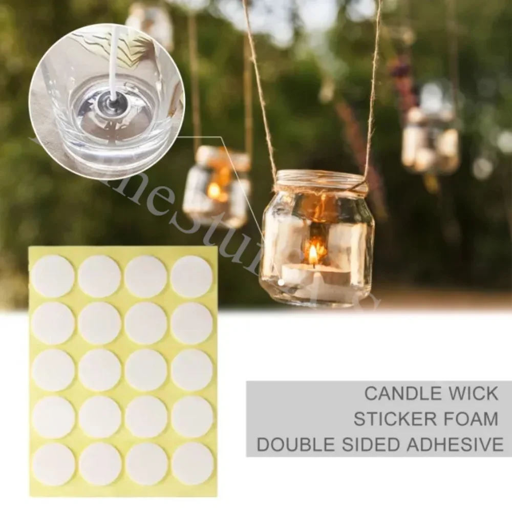 100Dot Candle Wick Stickers Heat Resistance Double-Sided Stickers for DIY Wax Fixed Candle Wax Fixed Base Stand Centering Device