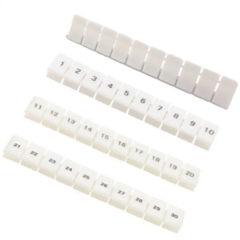 Etichetta Di Marcatura Della Morsettiera Della Guida Din Durevole Zb5 Con Numerazione Standard, Etichetta Di Marcatura In Nylon Bianco