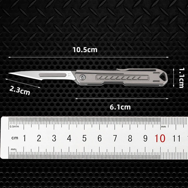 Replace NO11 Blade Titanium Brass Aluminium Folding Knife