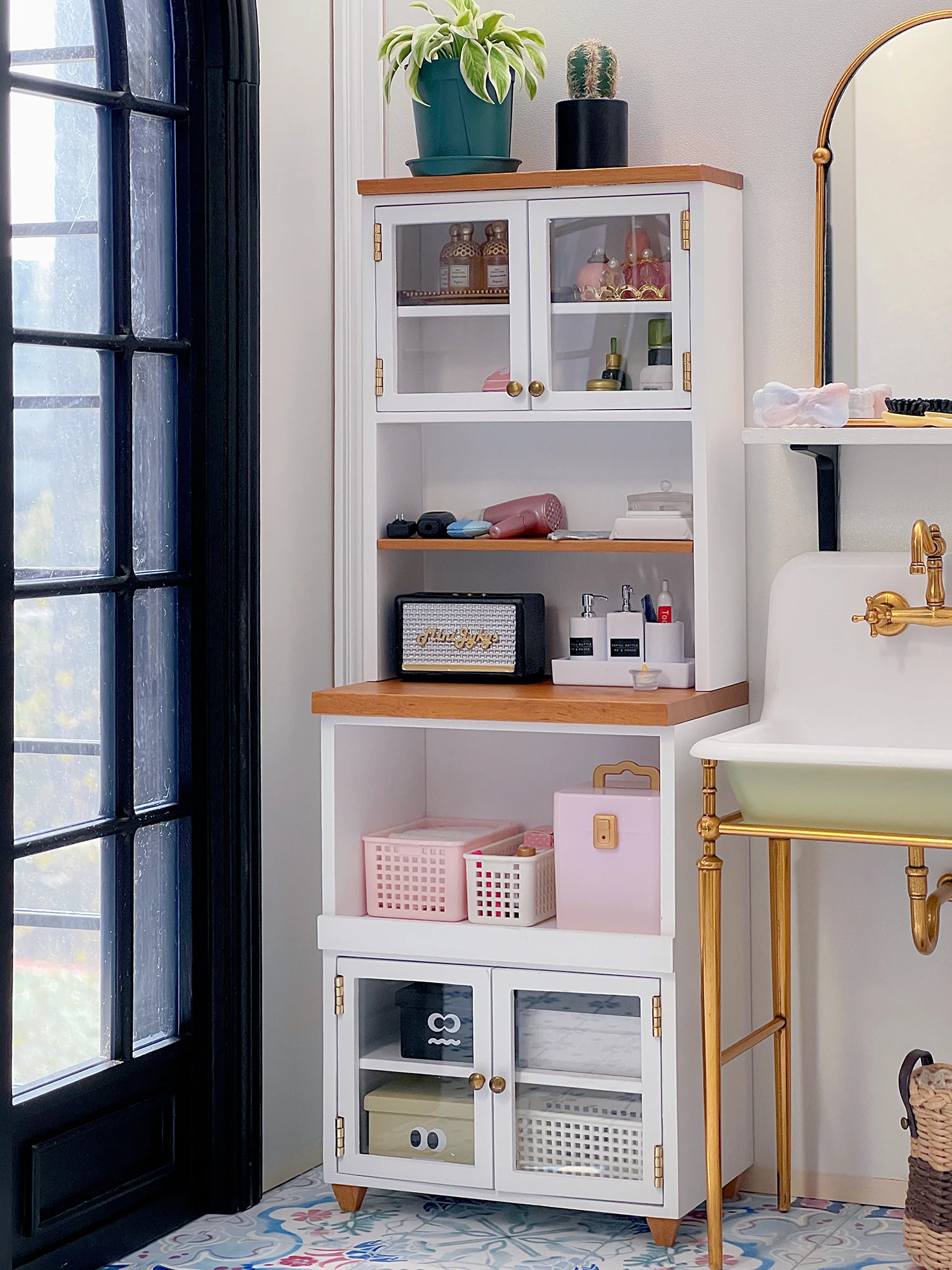 1/6 bjd ob11 miniature dollhouse furniture Mini model Electric cabinet/storage cabinet split multifunctional cabinet 2