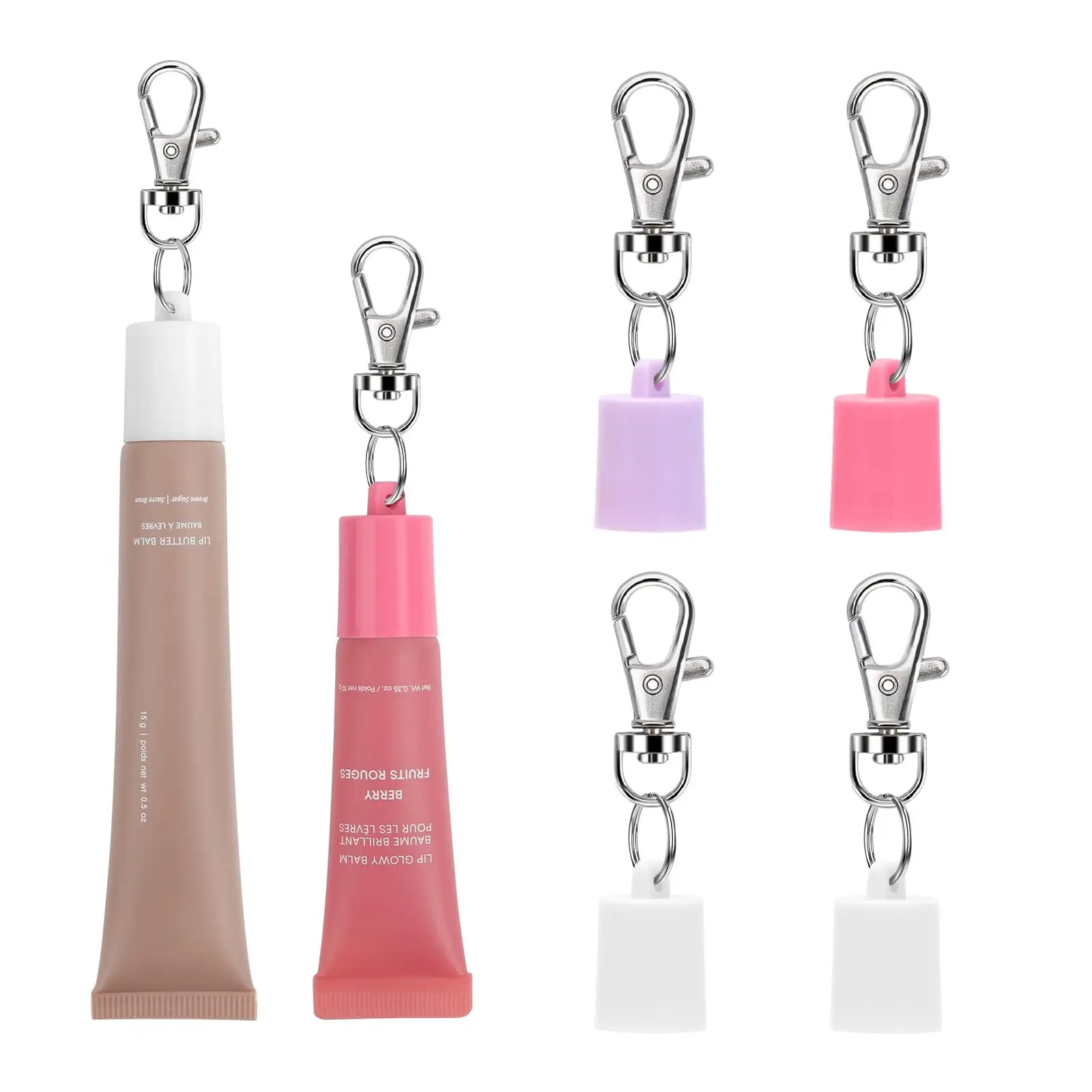 Organizador De Lápiz Labial, Llavero Con Espejo Para Mujer, Soporte De Cuero Portátil Para Lápiz Labial, Estuche De Bálsamo Labial, Negro, Redondo, Botón A Presión