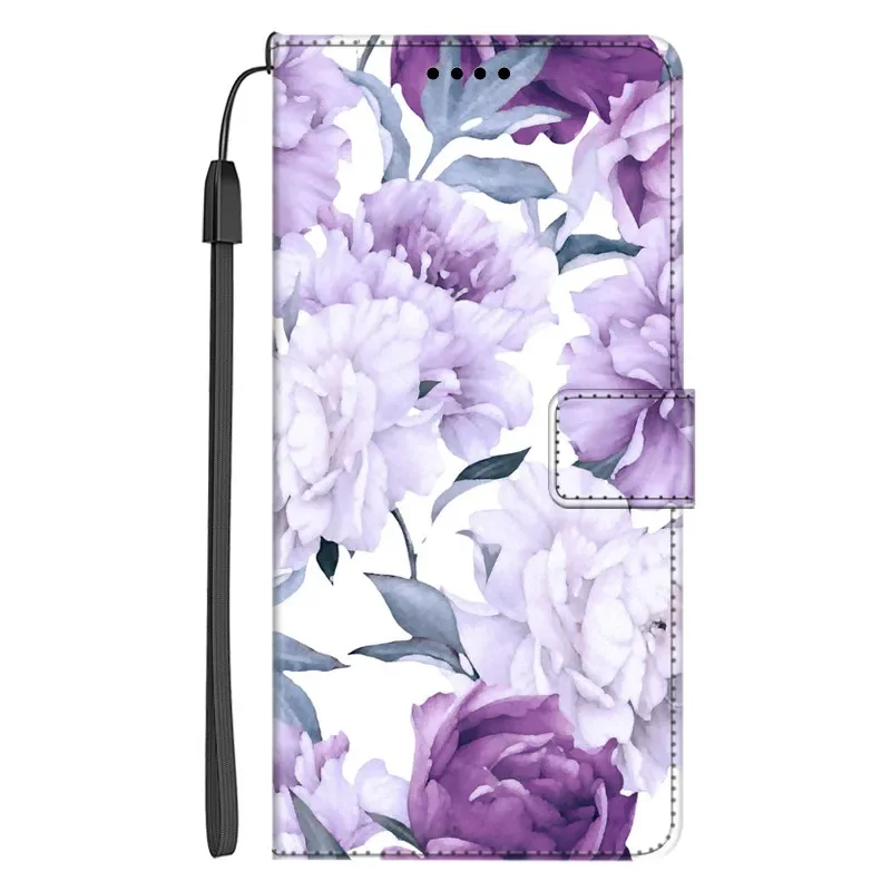 Luxury Leather Flip Case Wallet with Stand and Artistic Design