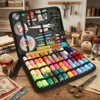 Large Portable Sewing Kit for Home, Complete Set. 20x14cm, with Threads, Needles, Scissors, Compact