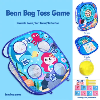 Bean Bag Toss Game Toy Outdoor Toss Game, Family Party Party Supplies for Kids, Gift for Boys Birthday or Christmas for Toddlers 1