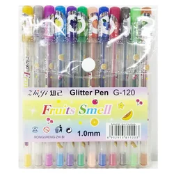 12-Piece Scented Glitter Gel Pen Set for Creative Art and Journaling (12Pc Glitter pen)