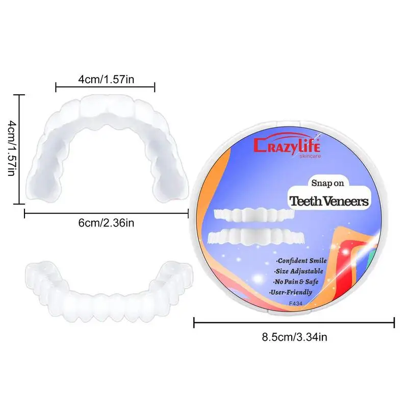 Instant Whitening Snap On Teeth Veneers Perfect Fit Teeth Enbrace Confidence Smile Temporary Tooth for both men and women