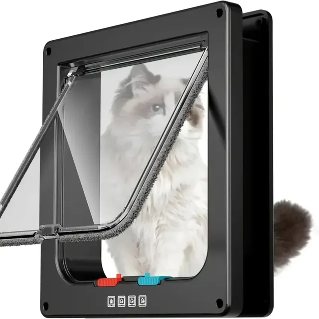 Cat Dog Door Flap Extra with 4 Way Locking Security Flap Door Weatherproof Pet Door Kit for Dog Cat Kitten Puppy Safety Cat Dog Door Flap Extra with 4 Way Locking Security Flap Door Weatherproof Pet Door Kit for Dog Cat Kitten Puppy Safety