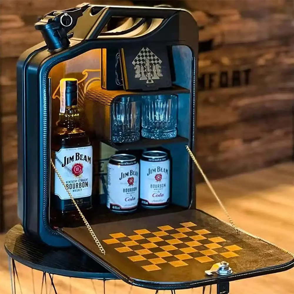 Mini Christmas Can Bar My Cave My Rules Can Bar Set Custom Gift for Men Who Love Whiskey Portable Creative Can Wine Cabinet Mini Bar Cabinet 