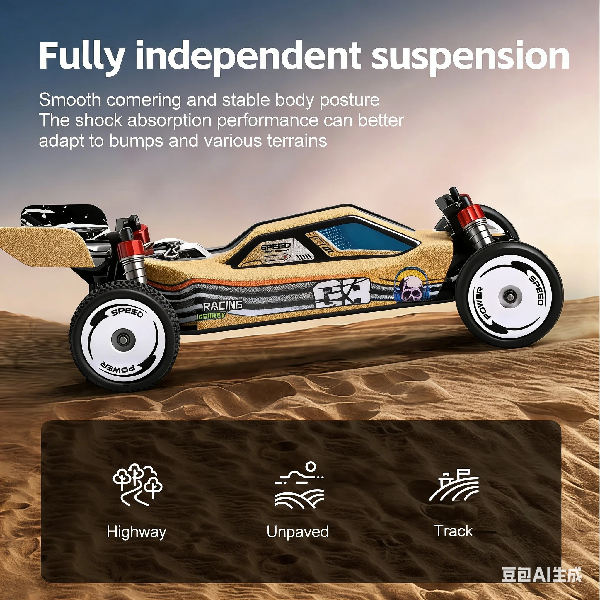 Voiture RC 4x4 tout-terrain 2.4GHz - 38.79€