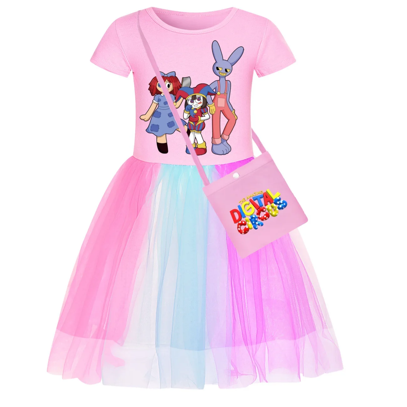 Girls Dress The Amazing Digital Circus Casual Children Skirt Fashion Printed Pomni Cartoon With Bag Spring Summer