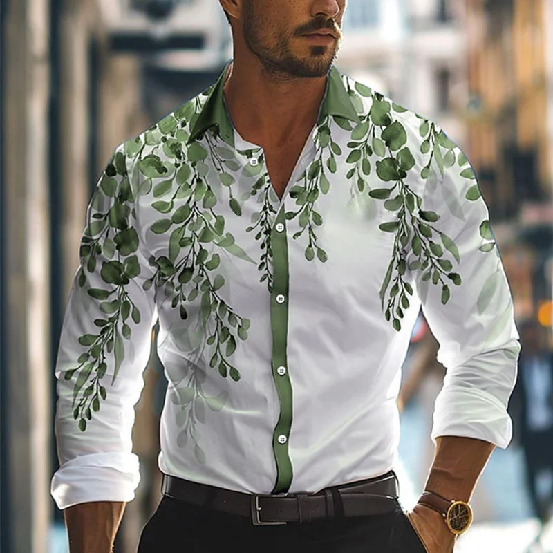 thumbnail image 1 of Camisas estampadas en 3D para hombre, ropa informal de negocios, trabajo, uso diario, ropa de calle, otoño e invierno, camisa de manga larga con solapa, tejido elástico, tallas S-5XL, 1 of 4