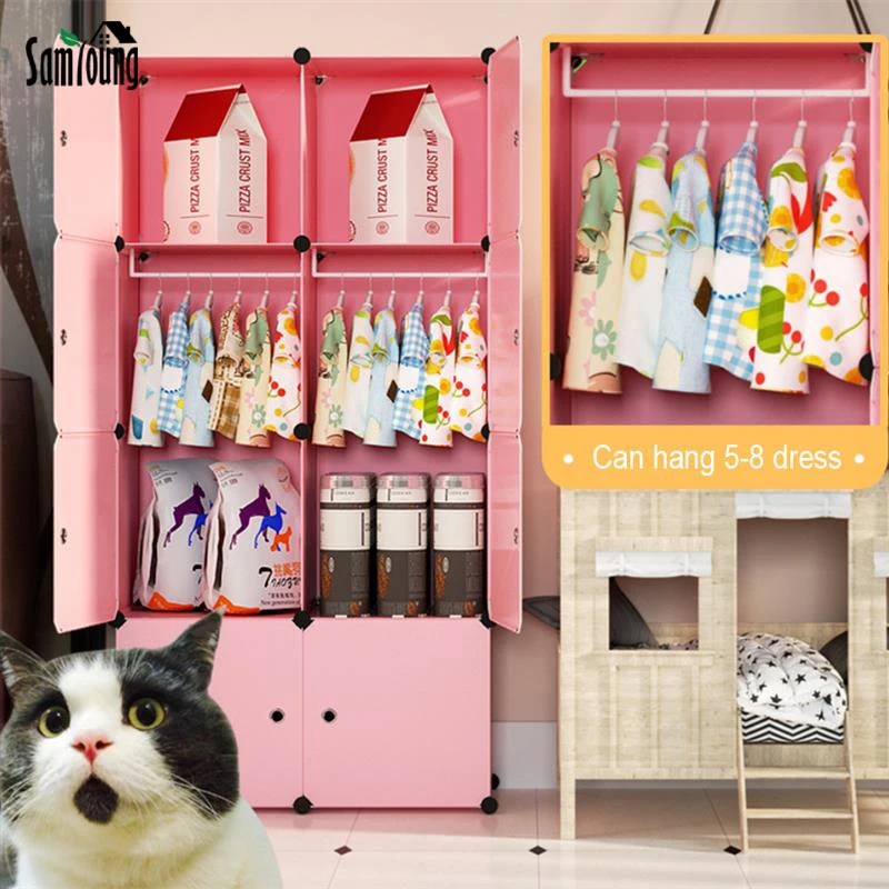 

Pet Dog Clothes Storage Clothes Wardrobe For Pet Dog Kitten Hangers Portable Foldable Multi-Layer Storage Closet Pet Supplies