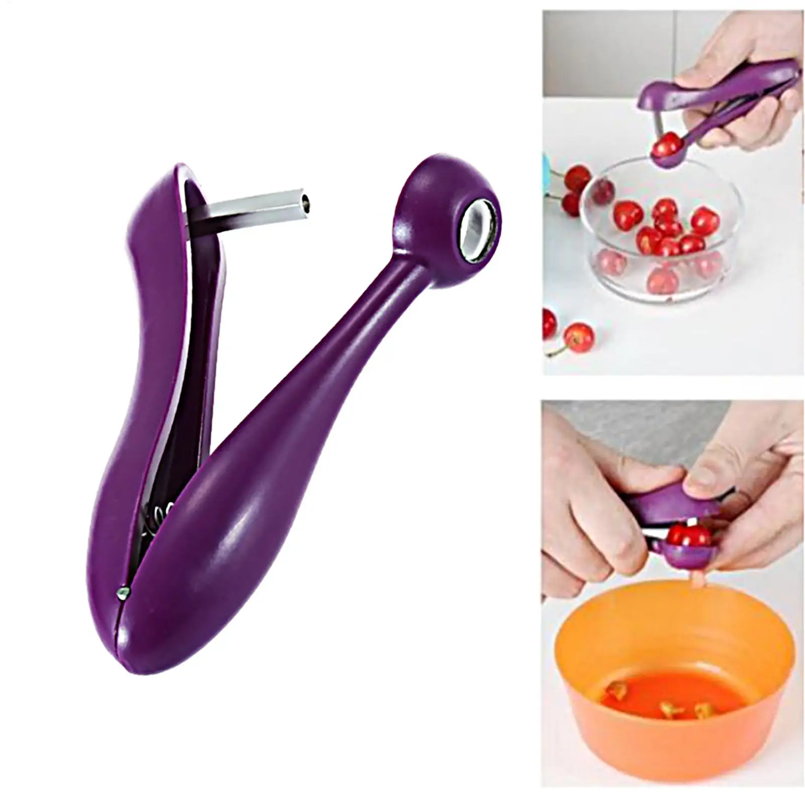 1pcs Portable Cherry Fruit Kitchen Pitter Remover Olive Corer Remove Pit Tool Fruit Vegetable Tools Cherry Pitter Kitchen Gadget