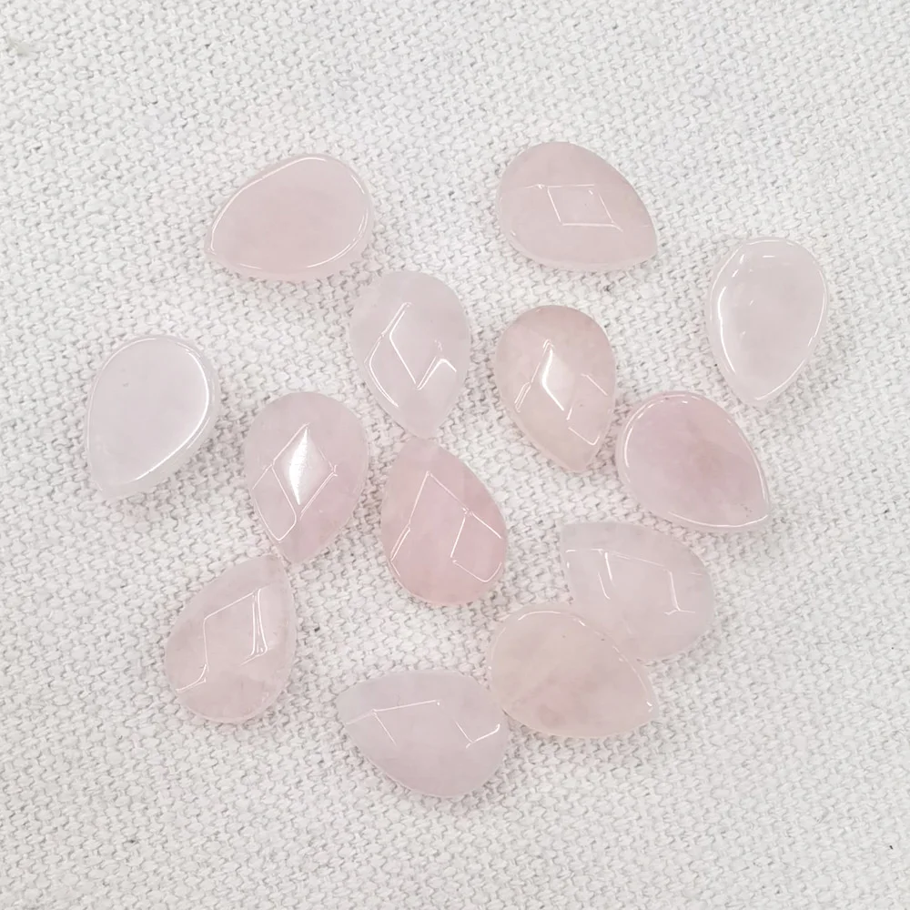 Moda Naturale Quarzo Rosa Sezione Pietra Waterdrop Cabochon Cabochon Per Accessori Gioielli 10X14Mm All'Ingrosso 50 Pezzi Spedizione Gratuita