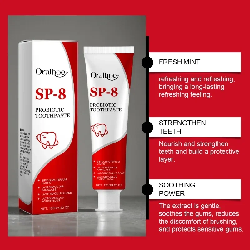 Probiotic Whitening Toothpaste Stain Removing Super Probiotic-8 Long Lasting Fresh Breath Enzyme Toothpaste Brightening Teeth