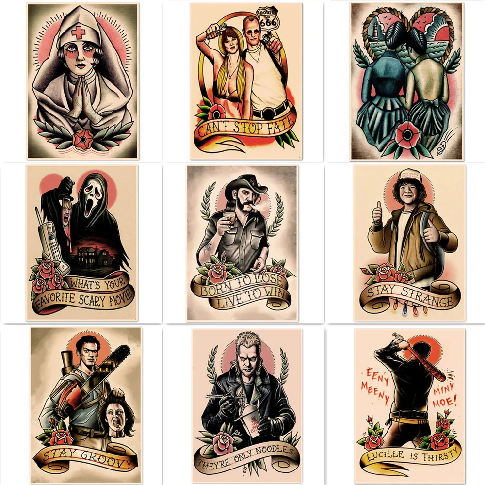 Vintage Tattoo Poster Home Vintage Tattoo Home Decor Wall Paper