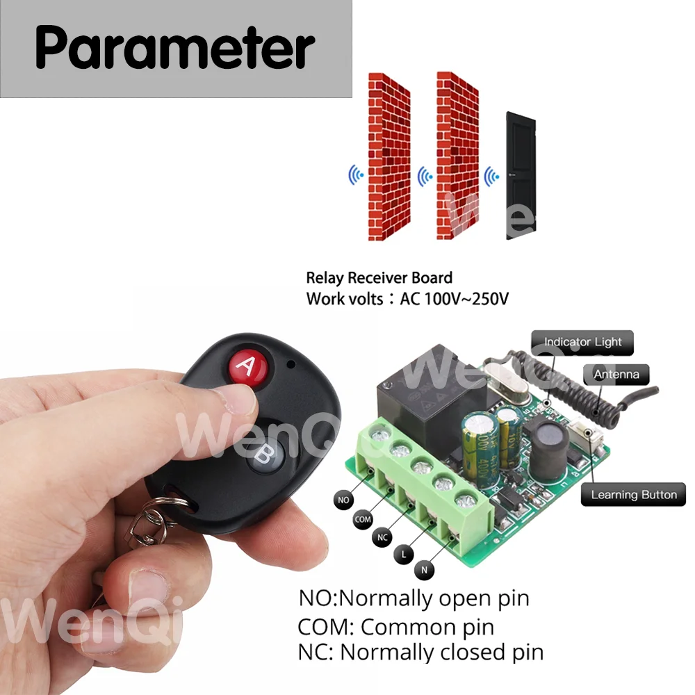 Wireless remote controller Wireless remote control RF 433 Mhz Remote Controls Wireless Remote Control Switch 220V 1CH Relay Receiver Module ON OFF Transmitter