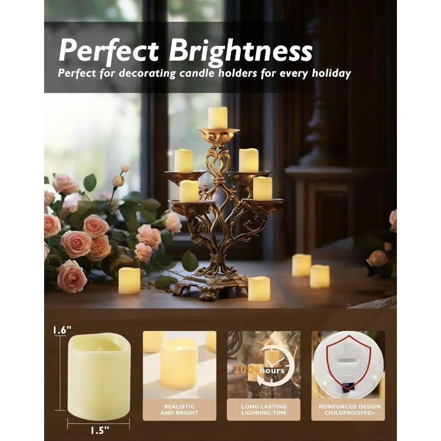 100Pack Flickering Flameless Votive Candles with 200+ Hour Battery Life Electric LED Tealight Candles for Wedding Decorations O
