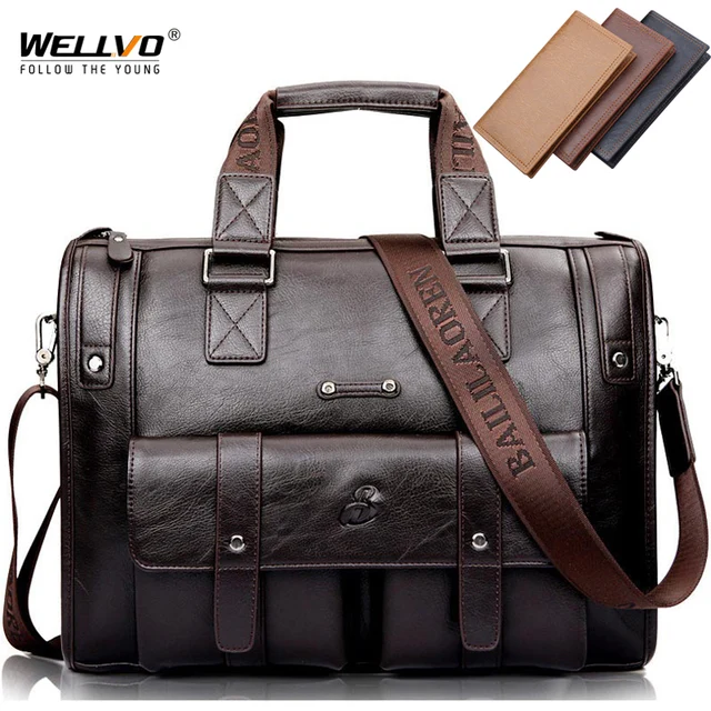 Men's Fashionable Leather Business Briefcase