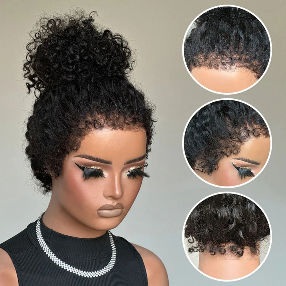 5x5 Lace Closure Wig Ready To Go Wig With Full Circle Edges 250% Burmese Curly 360 Full Lace Human Hair Wigs For Women Remy hair