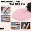 Poly Extension Gel Nail Kit White Pink Builder Nail Gel Kit With Slip Solution Dual Nail forms for Poly Gel Nail Starter Kit 4
