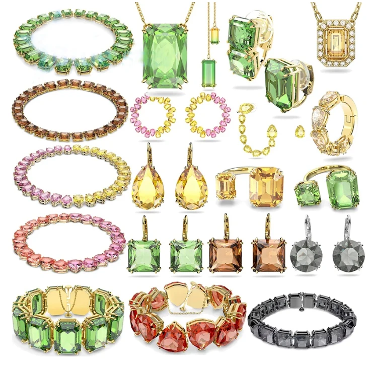 

Summer Trend Ladies Jewelry Crystal Millenia Jewelry Bracelet Necklace Earrings Set Women Party Jewelry