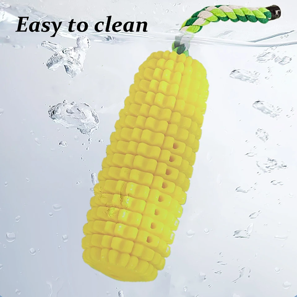 

Corn Cleaning Teeth Dog Chewing Toy, Durable, Clean Back Teeth, Use Your Own Toothpaste, Squeaky Chew Toy for Dogs, Yellow