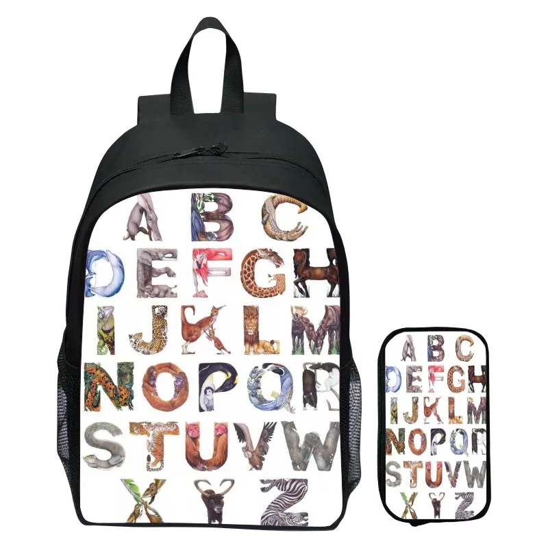 

Alphabet Lore Backpack Teenage Girl Boy Knapsack Pencil Case Student Large Capacity Bookbag Two Piece Set Large Capacity Mochila