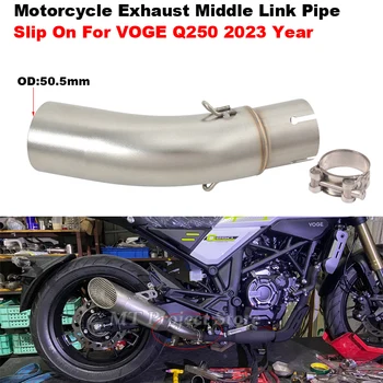 Slip On For VOGE Q250 Q 250 2023 Motorcycle Exhaust Escape Modify Motorbike Stainless Steel Middle Link Pipe 51mm Muffler Moto